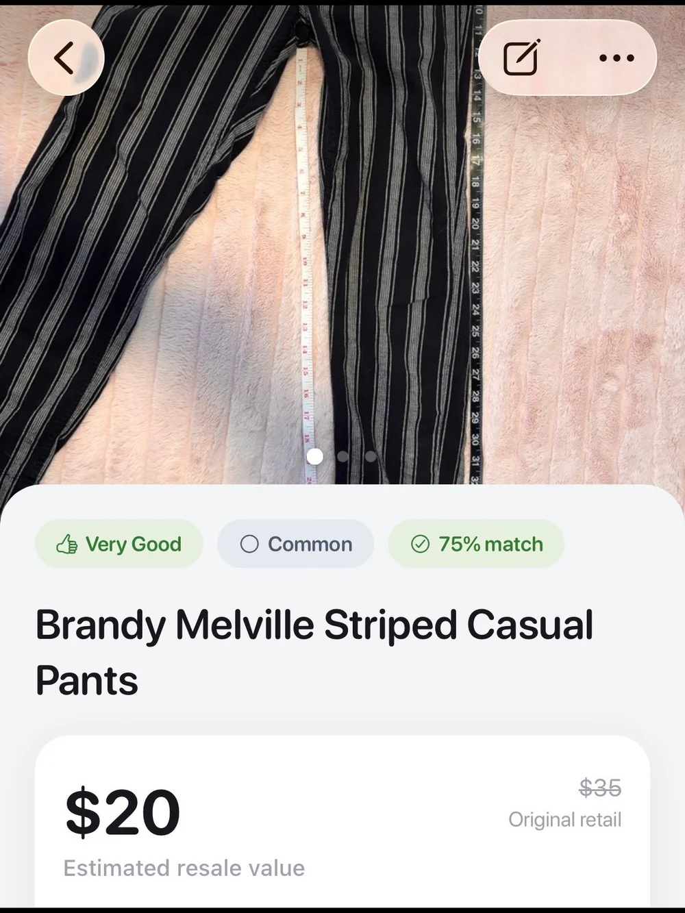 Brandy Melville Black Pinstripe Casual Pants